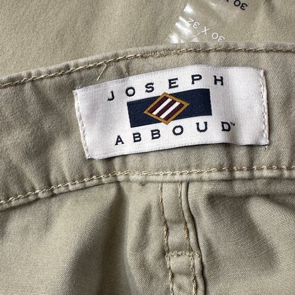 Joseph Abboud Mens SZ 30x32 Sateen Twill Pants Classic Fit Stretch Zip-Fly Beige - Picture 8 of 11